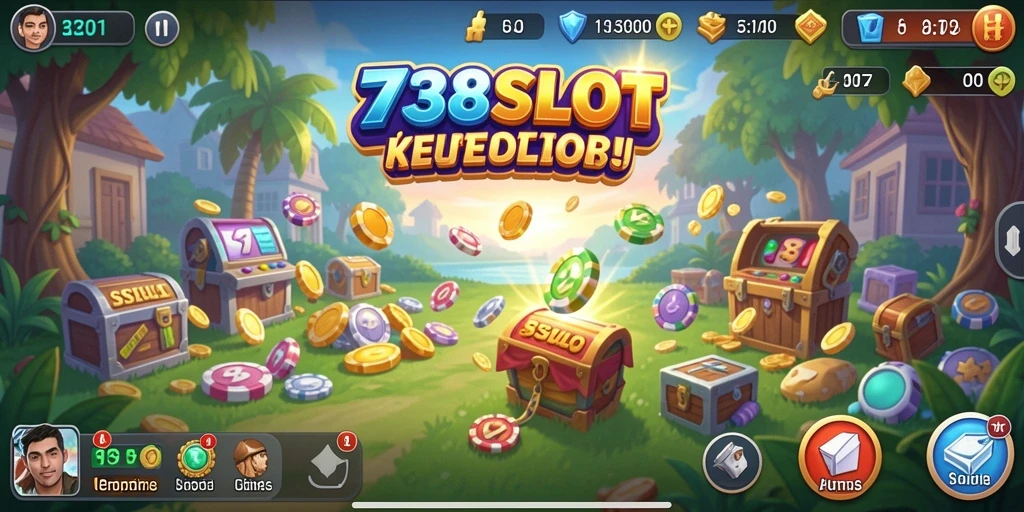 Tampilan gameplay <strong>738SLOT</strong> yang menarik dan penuh warna.