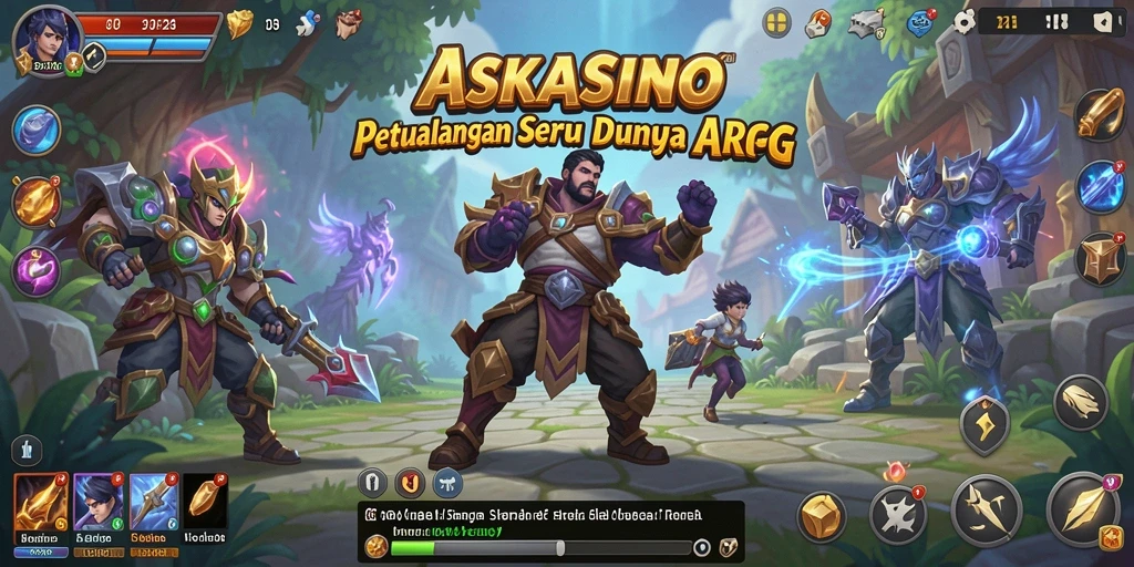 Screenshot gameplay ASKASINO dengan aksi pertempuran yang intens.