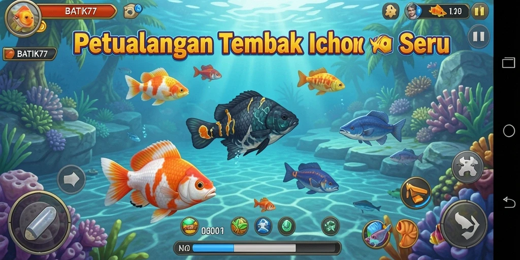 Tangkapan layar gameplay Tembak Ikan BATIK77 yang mendebarkan.