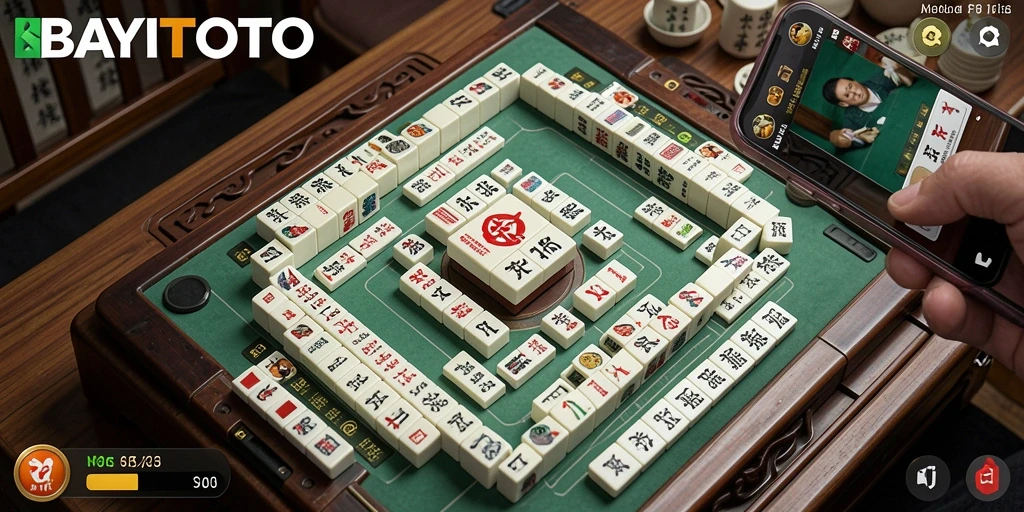 Tampilan utama gameplay <strong>BAYITOTO</strong> menampilkan strategi Mahjong yang mendebarkan.
