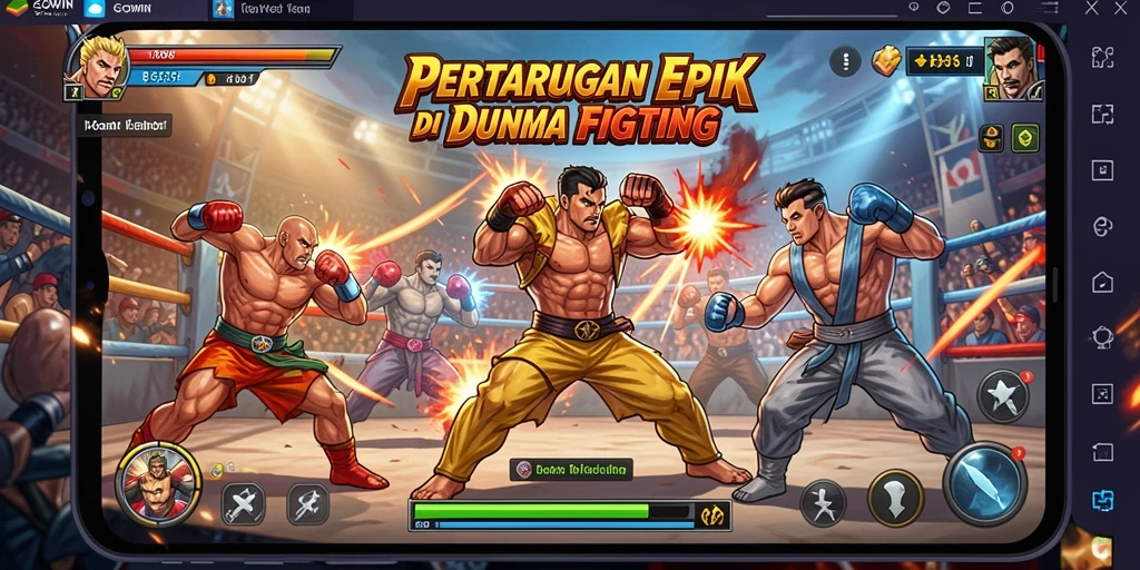 Tampilan menarik dari GOWIN memperlihatkan aksi pertarungan yang seru dan intens.