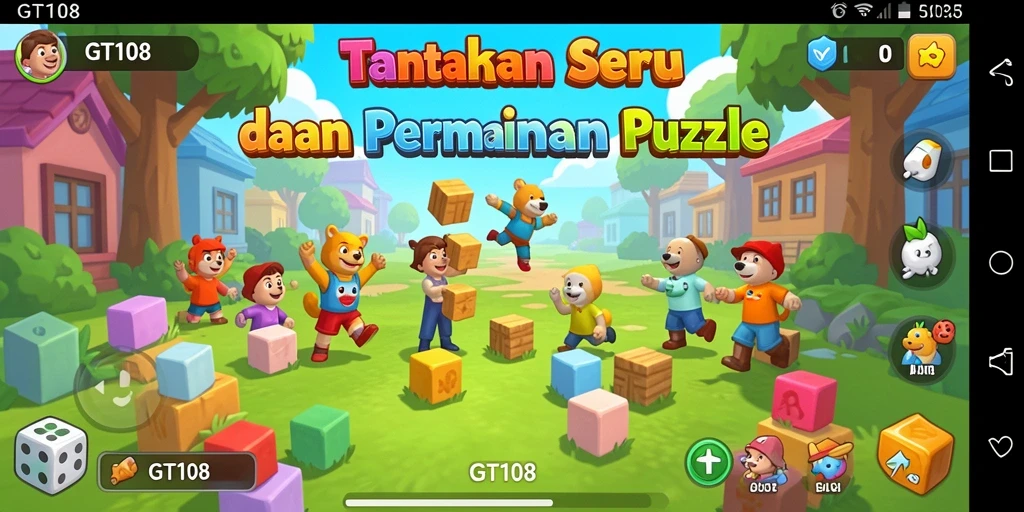 Gameplay GT108 yang seru dan penuh tantangan dalam Puzzle.