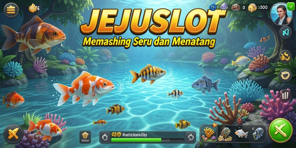 Tampilan gameplay JEJUSLOT yang menampilkan aksi memancing seru.