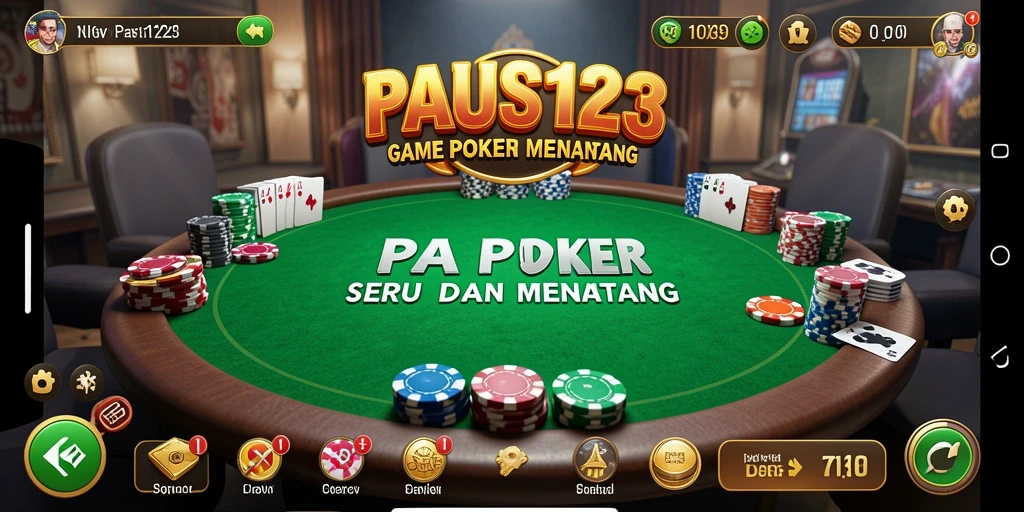 Screenshot permainan Poker di PAUS123 yang menarik dan mendebarkan.