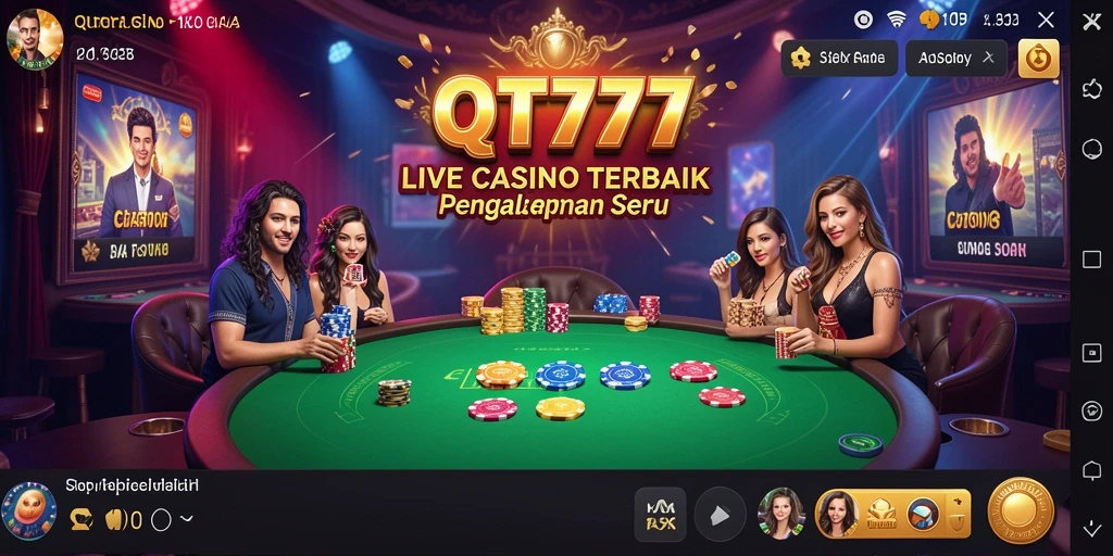 Tampilan menangkap momen seru permainan Live Casino.