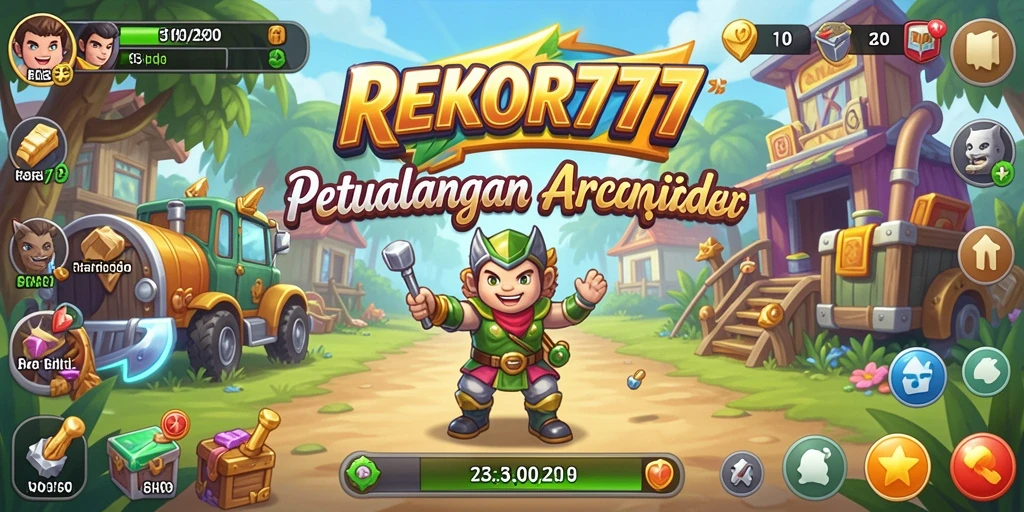 Tampilan seru gameplay REKOR777 yang penuh warna.