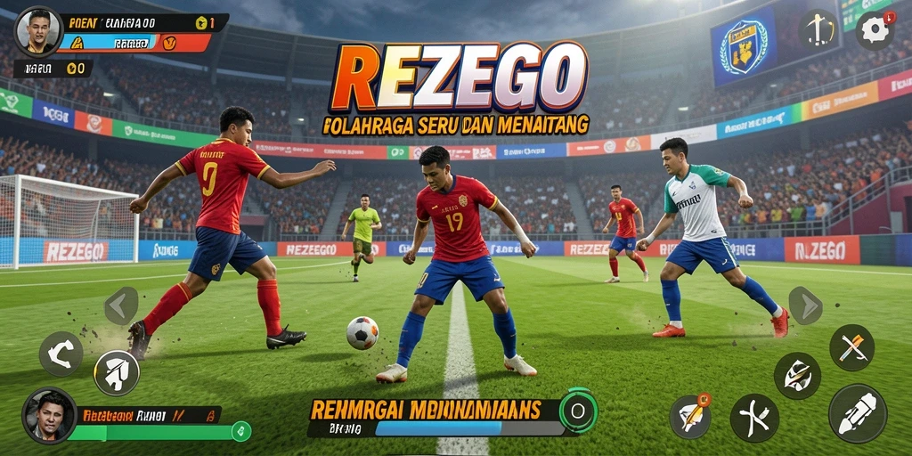 Screenshot gameplay REZEGO menampilkan aksi seru dalam olahraga.