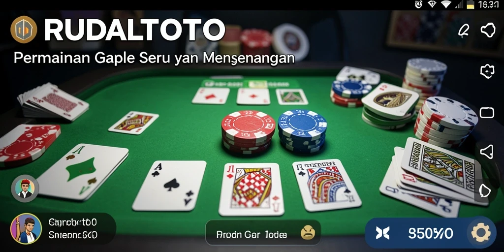 Tampilan utama gameplay Gaple di RUDALTOTO yang seru.